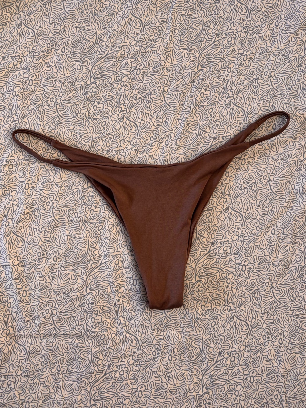 San Lorenzo Brown Low-Rise High-Cut Bikini Bottom